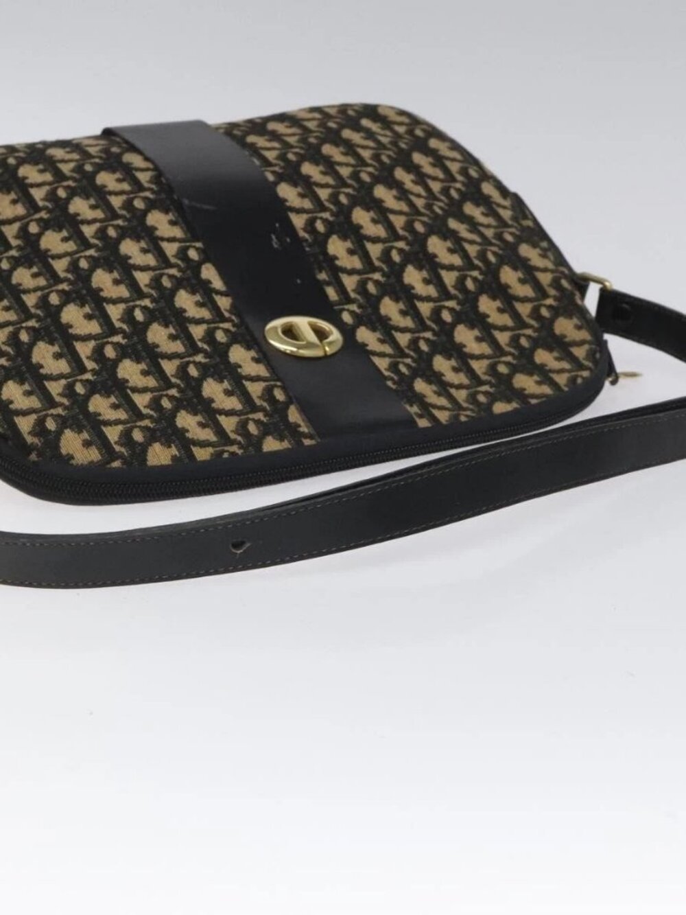 Christian Dior Trotter Canvas Shoulder Bag Black - Picture 8 of 16